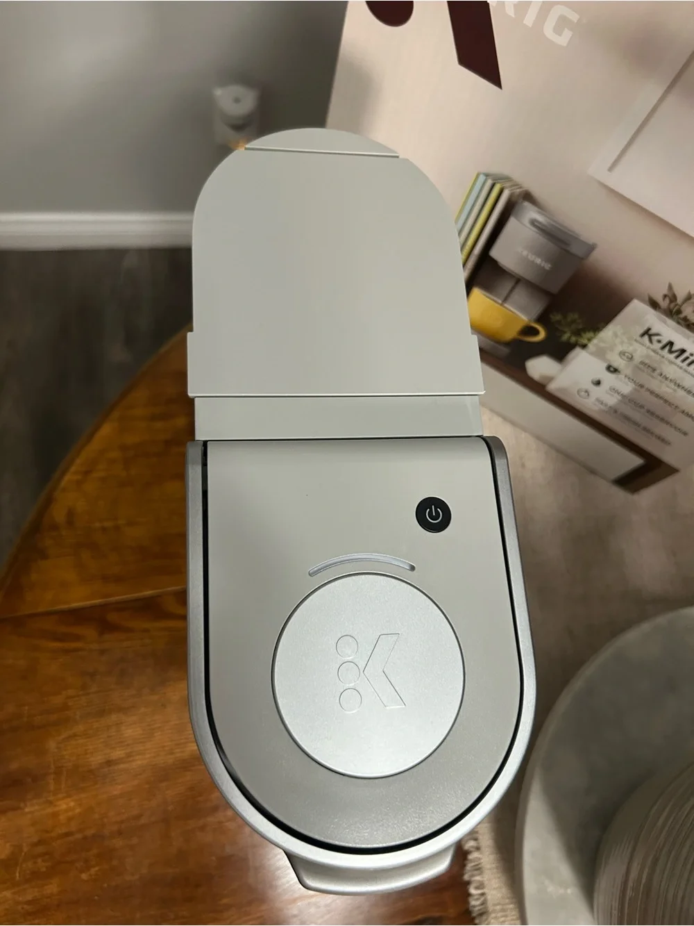 Brand new Keurig K-Mini Single Serve Coffee Maker Box with Yellow Mug Artwork